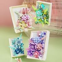Creative 3D Rose Bundle Eternal Flower Frames Building Blocks DIY Desktop Decoration Puzzle Toys For Childre Girls Holiday Gifts Lightinthebox - thumbnail