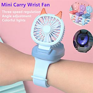 Mini Carry Wrist Fan Watch Portable Rotatable USB Charging Air Cooling Fan Detachable Students Toy Watch Table Fan Lightinthebox