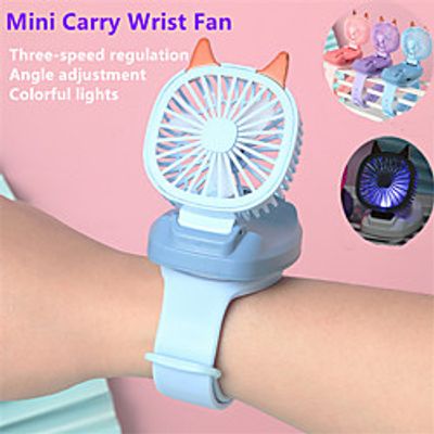 Mini Carry Wrist Fan Watch Portable Rotatable USB Charging Air Cooling Fan Detachable Students Toy Watch Table Fan Lightinthebox