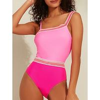 Contrast One Shoulder Swimsuit Lightinthebox