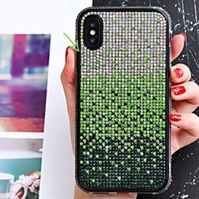 Glitter Shine Phone Case For iPhone 12 Pro Max 11 SE 2020 X XR XS Max 8 7 6 Color Gradient Rhinestone Back Cover miniinthebox