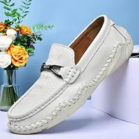 Men's Loafers Slip-Ons Penny Loafers Leather Comfortable Slip Resistant Loafer Silver Black White Lightinthebox