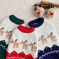 Christmas Kitty Cat Knitted Sweater AutumnWinter Teddy Bears VIP Cat Cat Pomeranian Schnauzer Small Dog Lightinthebox - thumbnail