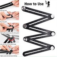 Multifunctional Special-shaped Brick Paving Tile Artifact 12 Folding Ruler Mason Paving Tool Aluminum Alloy Four Folding Rule miniinthebox - thumbnail