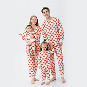 Family Look Halloween Pajamas Pumpkin Print Light Yellow Long Sleeve Sweet Matching Outfits miniinthebox