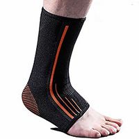 beister 1 pair ankle brace compression support sleeve for women and men, elastic sprain plantar fasciitis foot socks for injury recovery, joint pain, achilles tendon, heel spurs, black amp; orange, miniinthebox - thumbnail