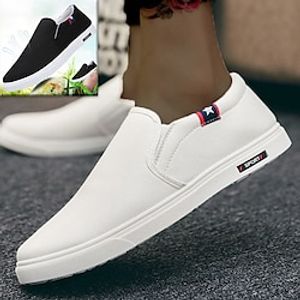Men's Loafers  Slip-Ons Casual Shoes Comfort Shoes Slip-on Sneakers Sporty Casual Daily Canvas Breathable Comfortable Slip Resistant Black White Blue Summer Fall miniinthebox