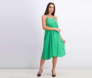 Womens Embroidered Dress  Green