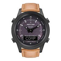 NORTH EDGE Men's Military Watch Analog - Digital Solar Energy Casual Alarm Clock Compass Dual Time Zones / Genuine Leather / Japanese miniinthebox NORTH EDGE Men's Military Watch Analog - Digital Solar Energy Casual Alarm Clock Compass Dual Time Zones / Genuine Leather / Japanese miniinthebox