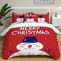 Christmas Xmas Santa Claus Bedding Set Duvet Cover Set, 13 Pieces Comforter Cover With Zipper Closure Soft Microfiber Festival Bedding Gifts Christmas Decoration For Home Lightinthebox - thumbnail