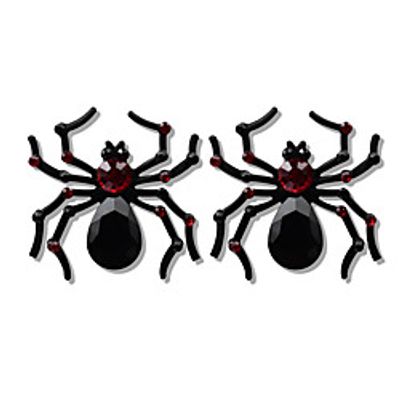 Women's Hoop Earrings Hollow Out Skull Spiders Statement Stylish Earrings Jewelry White / Black / Red For Halloween Carnival 2pcs miniinthebox