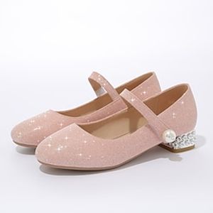 Girls' Flats Cosplay Flower Girl Shoes PU Flower Girl Shoes Big Kids(7years ) Christmas Party Buckle Green Rosy Pink Beige Fall Summer miniinthebox