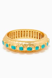 Gaia Bangle with Turquoise in 24kt Gold Plating