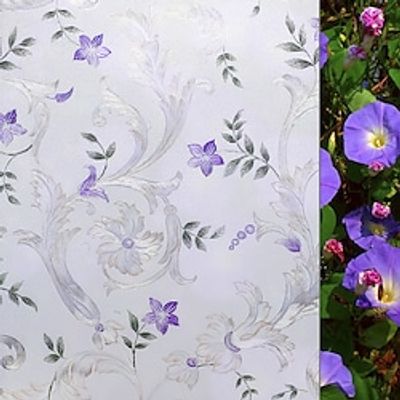 Vinyl Static Cling Window Fashion Flower Privacy Stained Glass Decorative Window Film Heat Control Window Tint Window Sticker Door Sticker 10045CM Lightinthebox