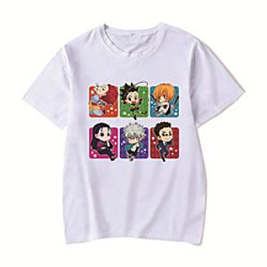 Men's Unisex Tee T shirt Hot Stamping Anime Graphic Prints Plus Size HUNTERXHUNTER Print Short Sleeve Casual Tops Cotton Basic Designer Big and Tall White Black Red miniinthebox