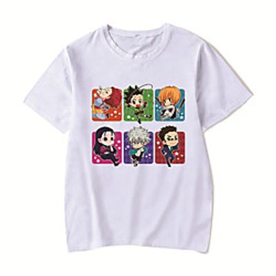 Men's Unisex Tee T shirt Hot Stamping Anime Graphic Prints Plus Size HUNTERXHUNTER Print Short Sleeve Casual Tops Cotton Basic Designer Big and Tall White Black Red miniinthebox