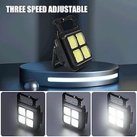 Mini Portable LED Keychain Flashlight, COB Work Light, USB Charging Strong Magnetic Light, Suitable for Outdoor Camping, Exploration, and Hiking Lightinthebox - thumbnail