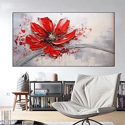 Large hand painted Flower Oil Painting On Canvas Gold red flower painting Wall Decor Abstract Texture Floral PaintingCustom flower tree Painting Modern Living Room Decoration Lightinthebox