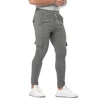 Men's Sweatpants Joggers Trousers Cargo Pocket Plain Comfort Breathable Outdoor Daily Going out Fashion Casual Black Dark Blue Lightinthebox