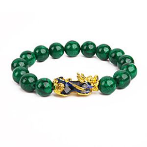 pi xiu bracelet feng shui green jade wealth bracelet for women men adjustable elastic  Lightinthebox