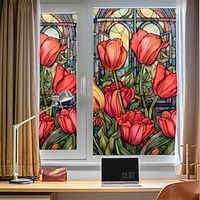 Colorful Window Stickers Stained Glass Electrostatic Removable Window Privacy Stained Decorative Film for Home Office miniinthebox