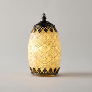 Textured LED Lantern with Hook Detail - 40 cms