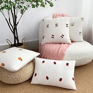 Velvet Embroidery Cushion Cover Fruit for Bedroom Livingroom Sofa Couch Chair Superior Quality miniinthebox