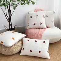 Velvet Embroidery Cushion Cover Fruit for Bedroom Livingroom Sofa Couch Chair Superior Quality miniinthebox - thumbnail