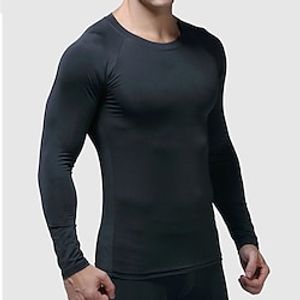 Men's Moisture Wicking Shirts Tee Top Muscle Shirt Plain Crew Neck Sports  Outdoor Street Long Sleeve Clothing Apparel Sports Fashion Workout Lightinthebox