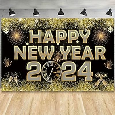2024 Happy New Year Wall Art Canvas Happy New Year Decoration Prints and Posters Pictures Decorative Fabric Painting For Home Decoration No Frame Lightinthebox