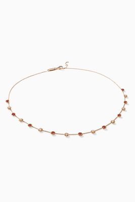 Salasil Necklace with Ruby & Pink Sapphire in 18kt Rose Gold