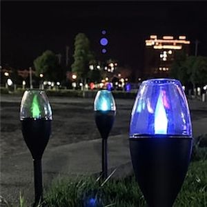 Outdoor Garden Solar Lights Colorful LED Lawn Candle Night Light Colorful Decoration For Outdoor Deck Patio Balcony Lawn Lamp 1X 2X miniinthebox