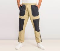 Mens Colorblock Track Pants  Khaki/Black - thumbnail