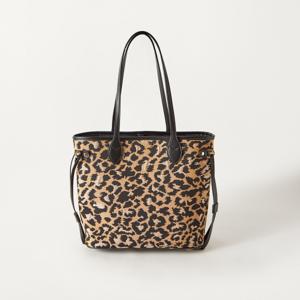 Sasha Animal Print Tote Bag with Double Handle and Pouch