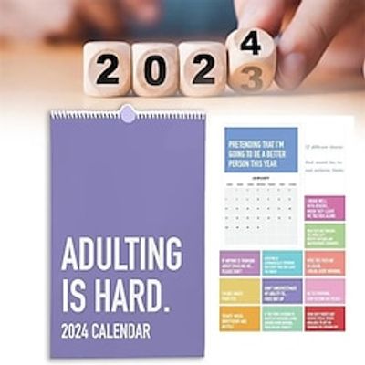 Adulting Is Hard 2024 Calendar 12 Month Inspirational Wall Calendar With Daily Grid Note Pads Flipping Monthly Wall Calendar Lightinthebox Adulting Is Hard 2024 Calendar 12 Month Inspirational Wall Calendar With Daily Grid Note Pads Flipping Monthly Wall Calendar Lightinthebox