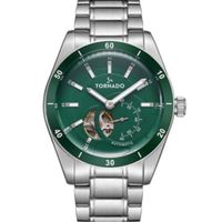 Tornado Autovova Men's Automatic Green Open-Aperture Dial Small Seconds Sub Dial Watch - T23302-SBSH