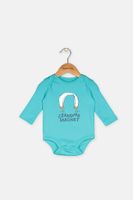 Baby Boys Grandma Magnet Cotton Bodysuit  Turquoise - thumbnail