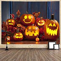 Halloween Wall Tapestry Art Decor Blanket Curtain Hanging Home Bedroom Living Room Decoration Psychedelic Haunted Scary Pumpkin Skull Skeleton Bat Castle Grim Reaper Polyester miniinthebox - thumbnail