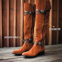 Women's Boots Cowboy Boots Office Daily Knee High Boots Winter Buckle Block Heel Flat Heel Round Toe Punk Vacation Vintage Faux Suede Zipper Black Brown Coffee miniinthebox