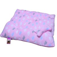 Coco Kindi Cushion With Bone Pink Color Cloud Pattern Washable Fur Bed For Dogs & Cats - Size 2 55x65cm