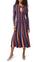 Metallic Stripes Keyhole Dress - thumbnail