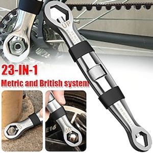 Universal Wrench 23 In 1 Wrench Set Ratchets Metric/british System Adjustable Spanner 7-19mm Multitools Hand Tool for Car Repair miniinthebox