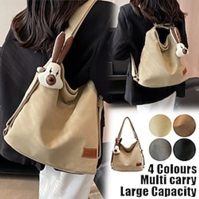 Women's Crossbody Bag Shoulder Bag Hobo Bag Canvas Outdoor Shopping Daily Zipper Large Capacity Durable Multi Carry Solid Color Black Brown Khaki Lightinthebox Women's Crossbody Bag Shoulder Bag Hobo Bag Canvas Outdoor Shopping Daily Zipper Large Capacity Durable Multi Carry Solid Color Black Brown Khaki Lightinthebox