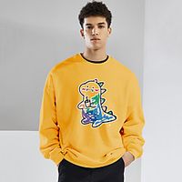 Men's Pullover Animal Patterned Print Casual Daily Streetwear Hot Stamping Sportswear Casual Hoodies Sweatshirts  Blue White Black miniinthebox - thumbnail
