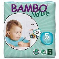 Bambo Nature Eco-Friendly Diapers, Size 5, 12-22 kg (27 diapers)