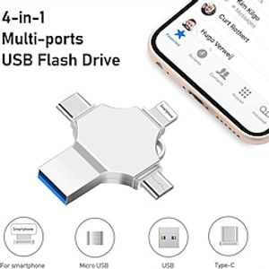 Relaxmm USB Flash Drive 32GB 4 in 1USB C Flash DriveUSB C Memory Stick Support AndroidType-Ci-PhonePC File Storage and Transfer USB Thumb DrivesUSB StickUSB Memory Stick Lightinthebox