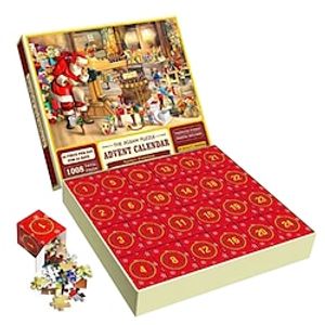 Jigsaw Puzzle Advent Calendar 2023-1008 Pieces Jigsaw Puzzle for Adult Kids,24 Days Countdown Calendar,The Birth of Jesus,Family Game Puzzle,Christmas Gift Idea for Teens miniinthebox