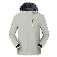 Men's Lightweight Jacket Hoodie Jacket Hiking Jacket Outdoor Daily Wear Warm Fall Winter Plain Fashion Streetwear Hooded Regular Black Blue Army Green Dark Gray Beige Jacket Lightinthebox - thumbnail