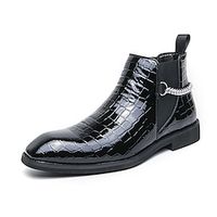 Men's Boots Formal Shoes Dress Shoes Casual British Daily PU Comfortable Slip Resistant Booties / Ankle Boots Slip-on Black Brown Fall Winter miniinthebox - thumbnail