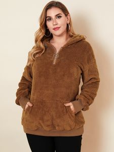 YOINS Plus Size Pullover Hooded Design Pocket Design Long Sleeves Sweatshirt